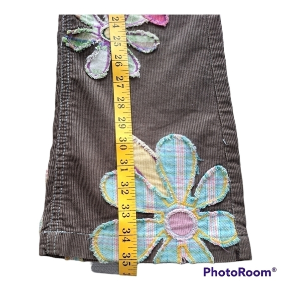 Mini Boden brown Patchwork corduroy flowers girls pants size 11-12Y - Picture 14 of 16